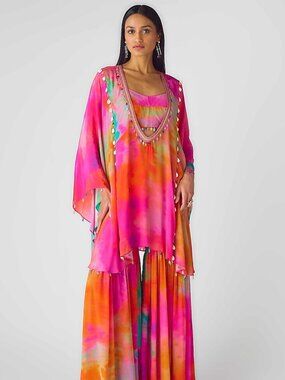 Basanti - Kapde aur Koffee wishlist Multi-Colored Crepe Embellished Kaftan Set